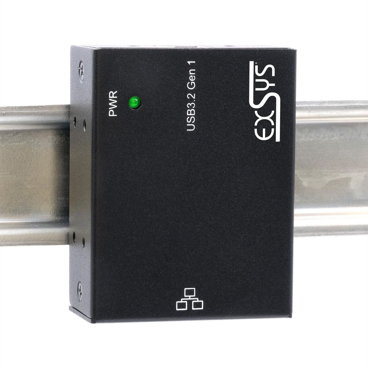 EXSYS EX-13020HMV USB 3.2 type C vers Ethernet 1 Gigabit, kit rail DIN inclus