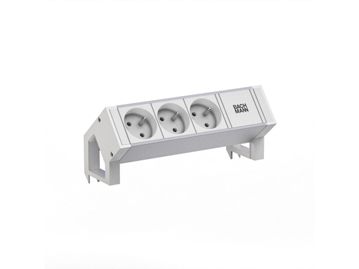 BACHMANN DESK2 ALU WHITE 3xUTE 0,2m GST18 RAL9010