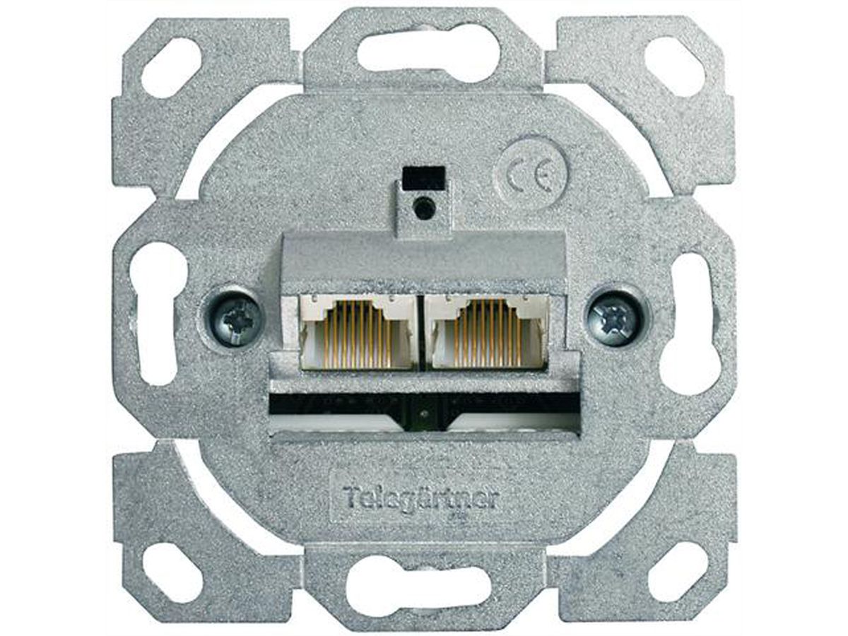 TELEGÄRTNER Embase double AMJ45 sans plaque centrale, Cat.6A (Classe EA), (A+C)