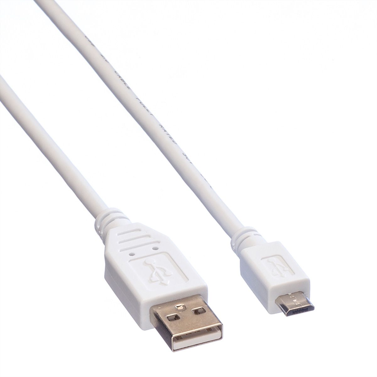 VALUE Câble USB 2.0, USB A mâle - Micro USB B mâle, blanc, 0,15 m