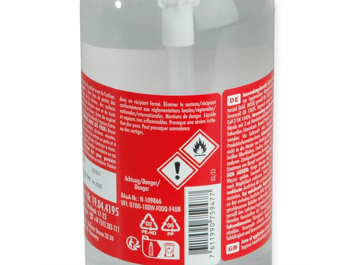 ROLINE Désinfectant pour les mains, 500ml