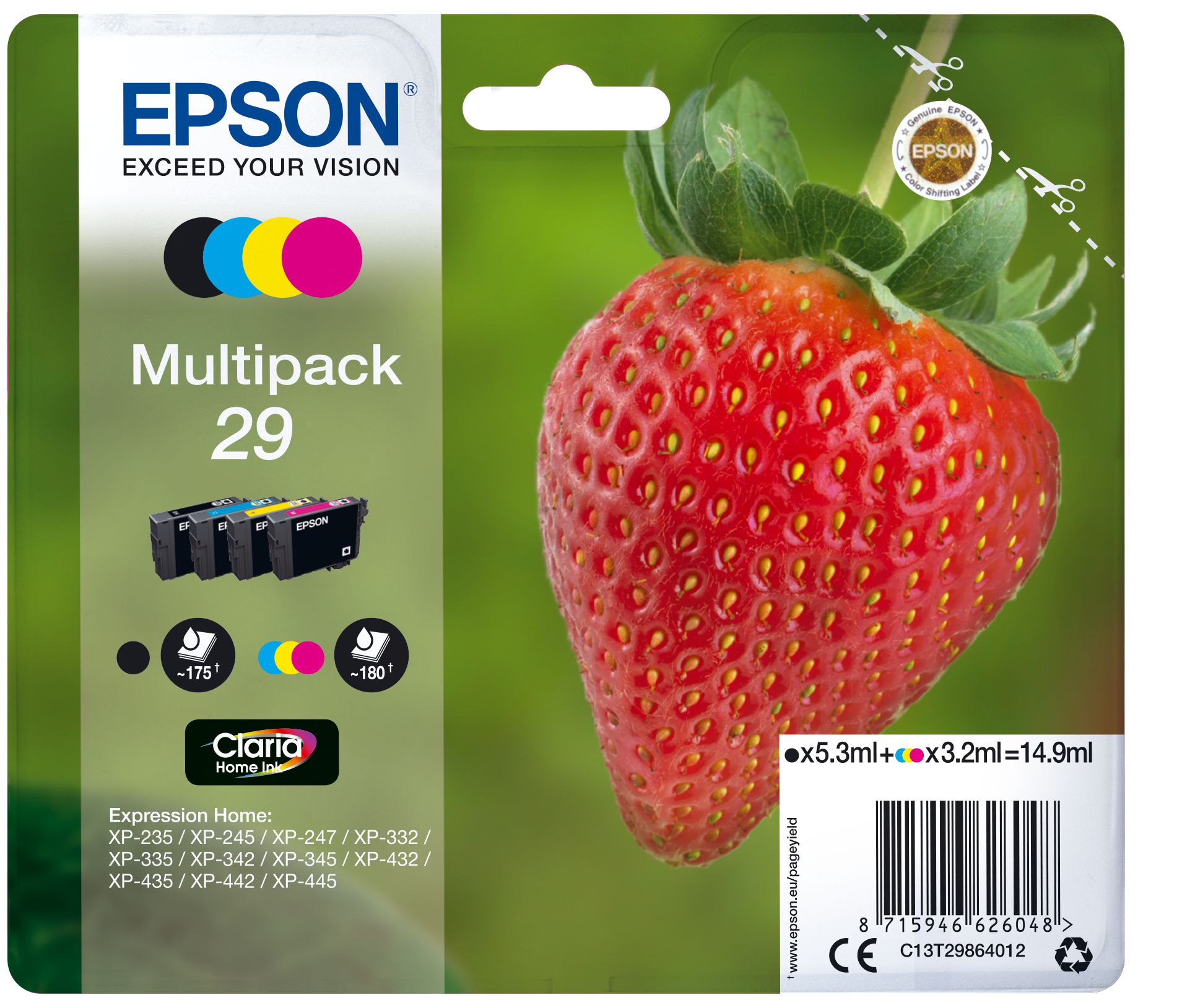 Epson Multipack "Fraise" - Encre Claria Home N,C,M,J