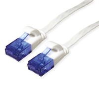 Cordon VALUE Cat.6A (Classe EA) UTP confectionné, plat, blanc, 0,5 m