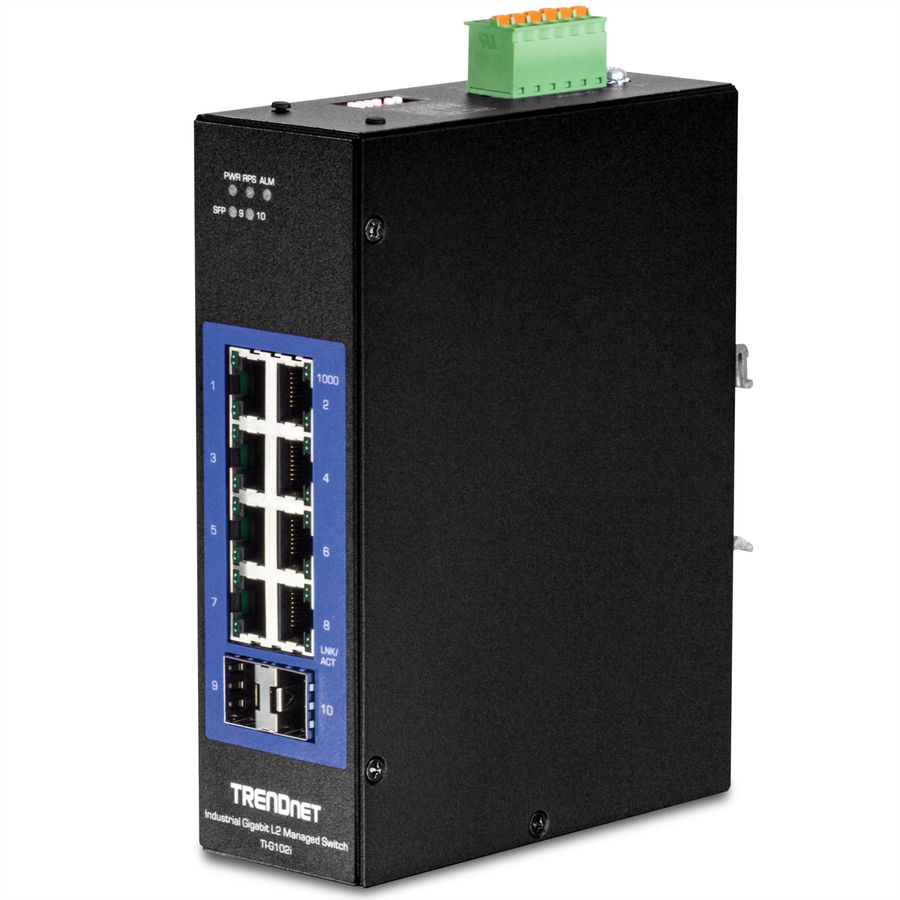 TRENDnet TI-G102i Switch rail DIN industriel administrable L2 Gigabit à 10 ports