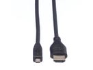 ROLINE Câble HDMI High Speed avec Ethernet, HDMI M - Micro HDMI M, 2 m