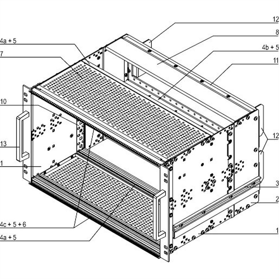 SCHROFF EuropacPRO 19" Subrack Kit pour chemin de fer, blindé, SNCF, CompactPCI, 6 U, 84 HP, 320 mm