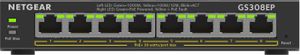 NETGEAR 8-Port Gigabit Ethernet PoE+ Plus Switch (GS308EP) Géré L2/L3 Gigabit Ethernet (10/100/1000) Connexion Ethernet, supportant l'alimentation via ce port (PoE) Noir