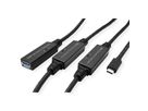 ROLINE Câble prolongateur USB 3.2 Gen 1 actif, Type A - C, noir, 20 m