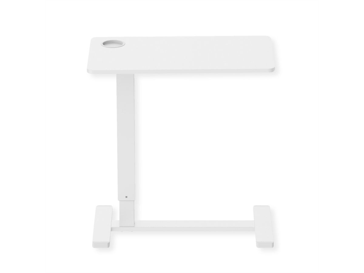 ROLINE Table d'appoint à vérin à gaz, réglable en hauteur, blanc