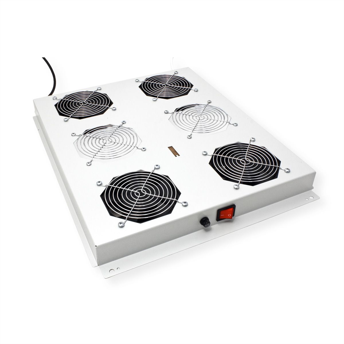 ROLINE 19" Unité de ventilation de toit, 4 ventilateurs, Thermostat pour baie serveur, grise