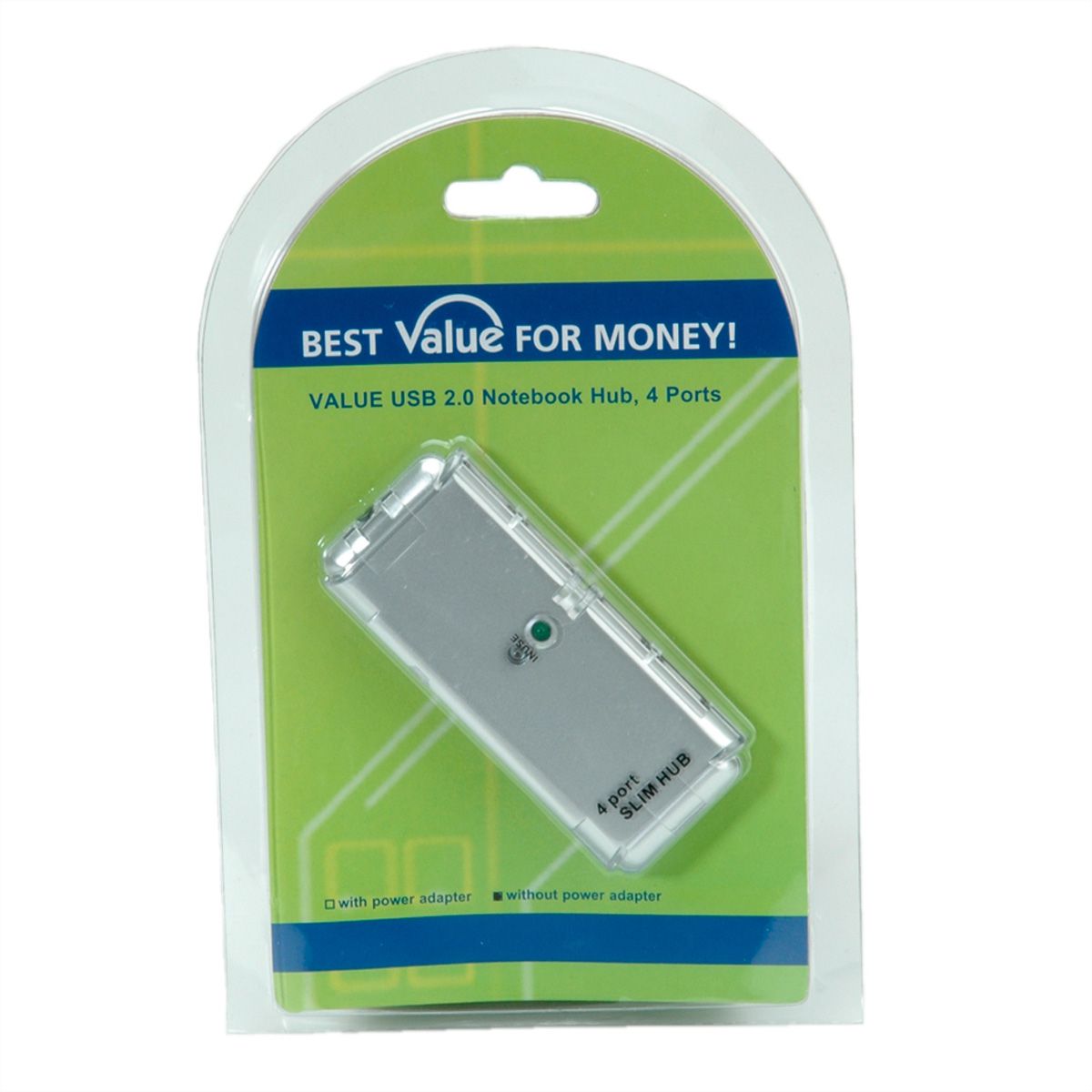 VALUE Hub USB 2.0 pour portables, 4 ports, sans adaptateur