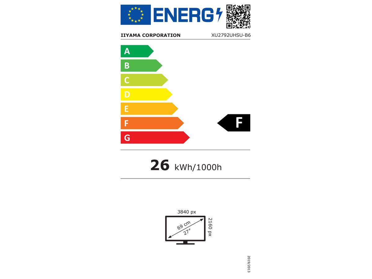 iiyama ProLite XU2792UHSU-B6 écran plat de PC 68,6 cm (27") 3840 x 2160 pixels 4K Ultra HD LED Noir