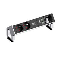 BACHMANN DESK2 2xUTE 35° 1xUSB Charger 1xCM courant 0,2m GST18 blanc