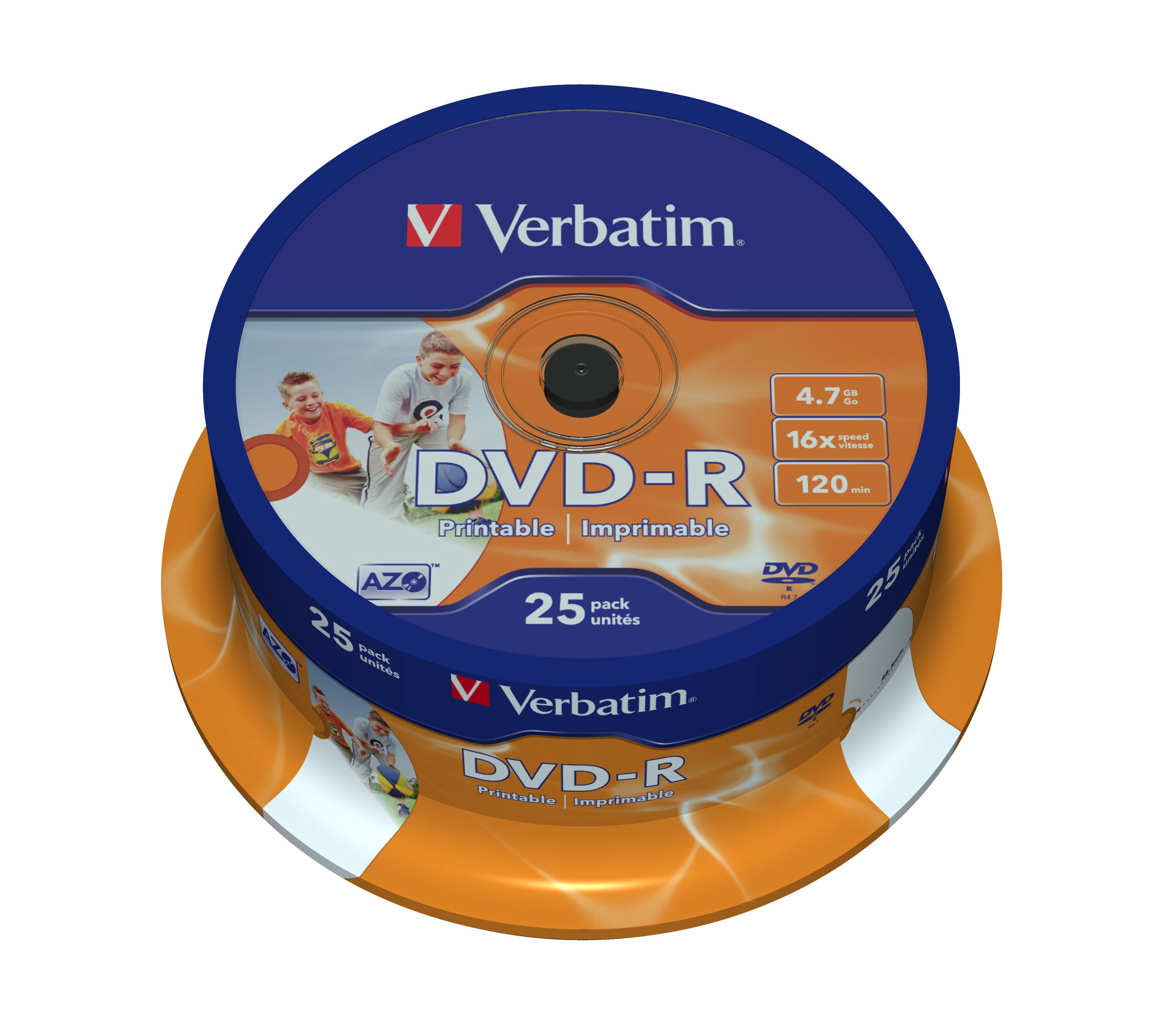Verbatim DVD-R Wide Inkjet Printable ID Brand 4.7Go DVD-R AZO 25pièce(s)