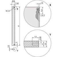 SCHROFF Face avant, Refrofit Shielding, 6 U, 2 HP, 2,5 mm, Al, anodisé, bords non traités