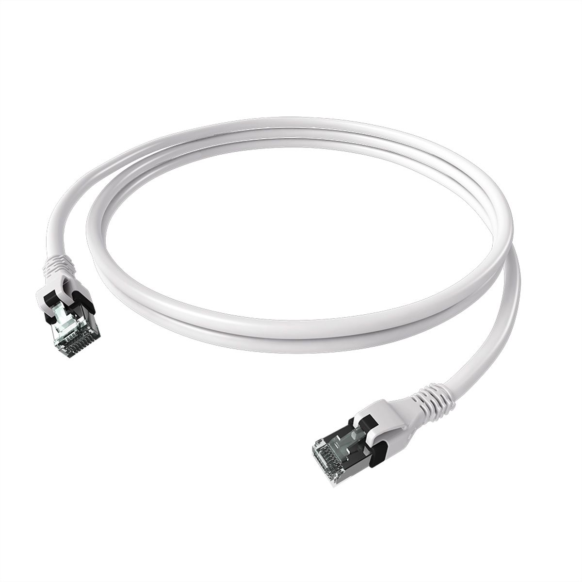 Cordon EasyLan DualBoot PushPull IP20, Cat.6A (Classe EA), S/FTP, blanc, 1 m