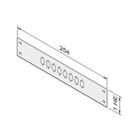 SCHROFF 10" face avant avec découpes, 8 ports SC, 1,5 mm, acier, RAL 7035