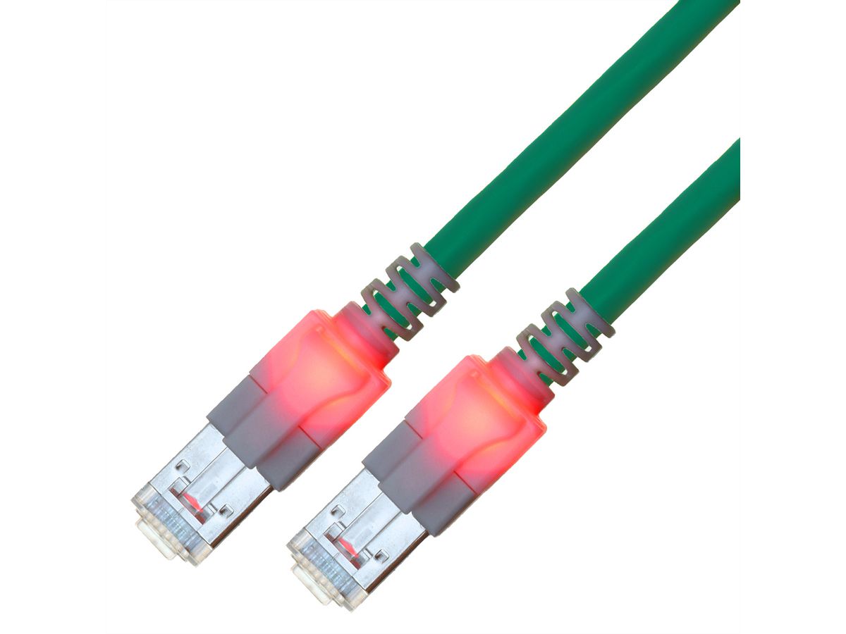 Cordon EasyLan DualBoot LED Cat.6 (Classe E) S/FTP, LSOH, turquoise, 2 m