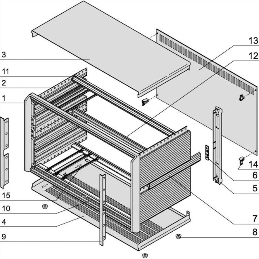 Mallette de bureau complète PropacPRO SCHROFF, non blindée, 3 U, 28 HP, 266 mm