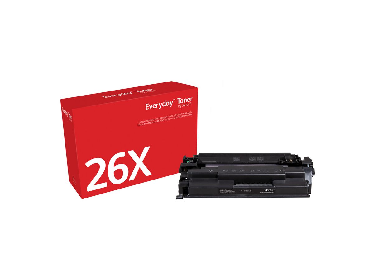 Everyday Toner Noir ™ de Xerox compatible avec HP 26X (CF226X/ CRG-052H), Grande capacité