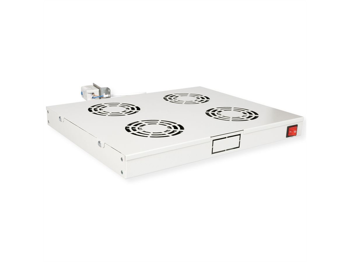 ROLINE 19" Unité de ventilation, 4 ventilateurs, Thermostat gris