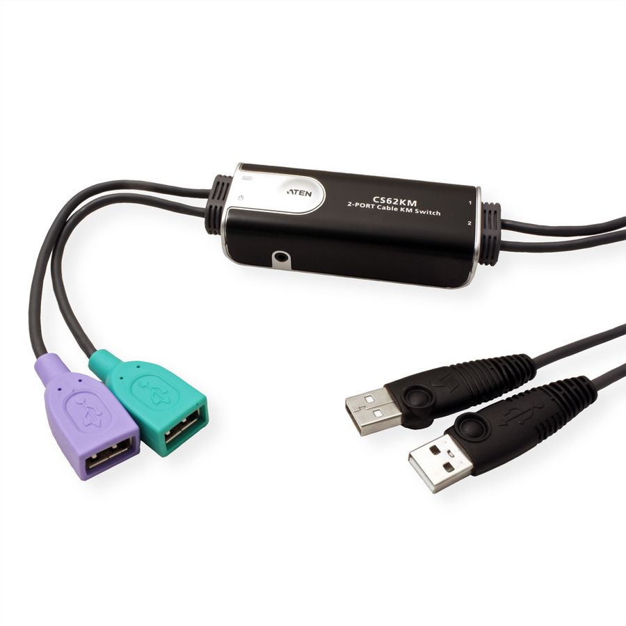 ATEN CS62KM Commutateur KM Câble Boundless USB à 2 ports