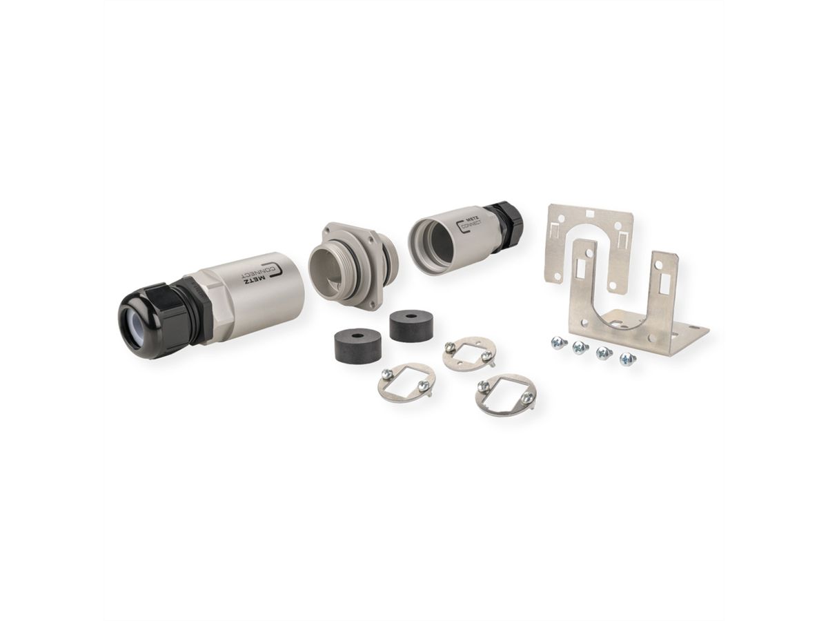 METZ CONNECT MCO IP69k boîtier de protection pour une utilisation en extérieur, kit avec équerre de montage