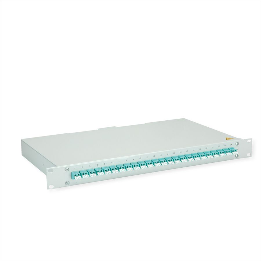 TELEGÄRTNER BASIS eco Panneau fibre optique, 24x LC Duplex, turquoise, OM3