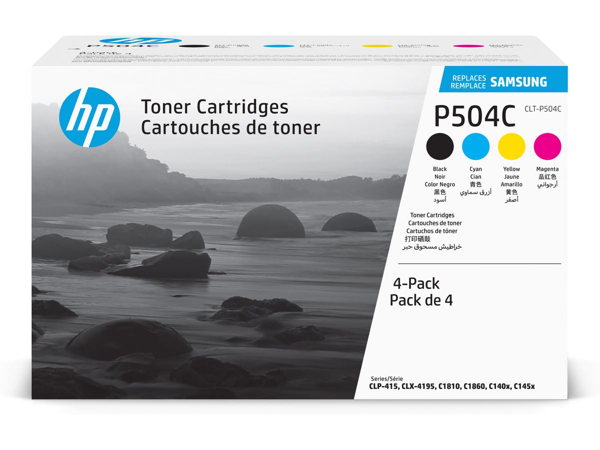 Samsung CLT-P504C Pack de 4 cartouches authentiques de toner cyan/magenta/jaune/noir