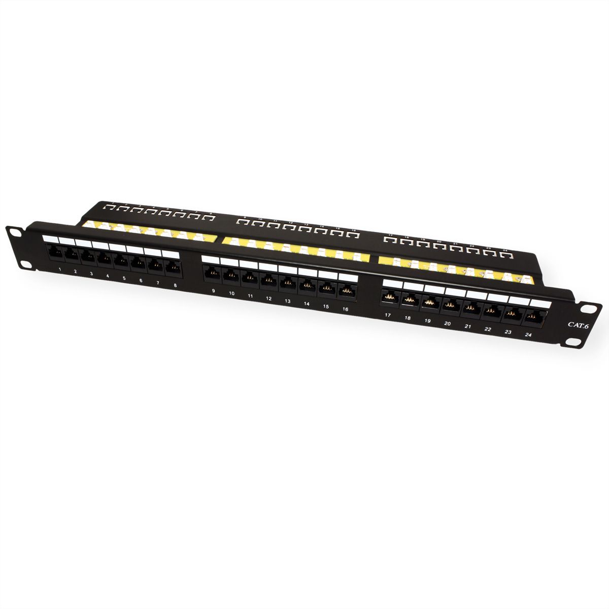 VALUE Panneau de brassage non blindé 19" Cat.6 (Classe E), noir