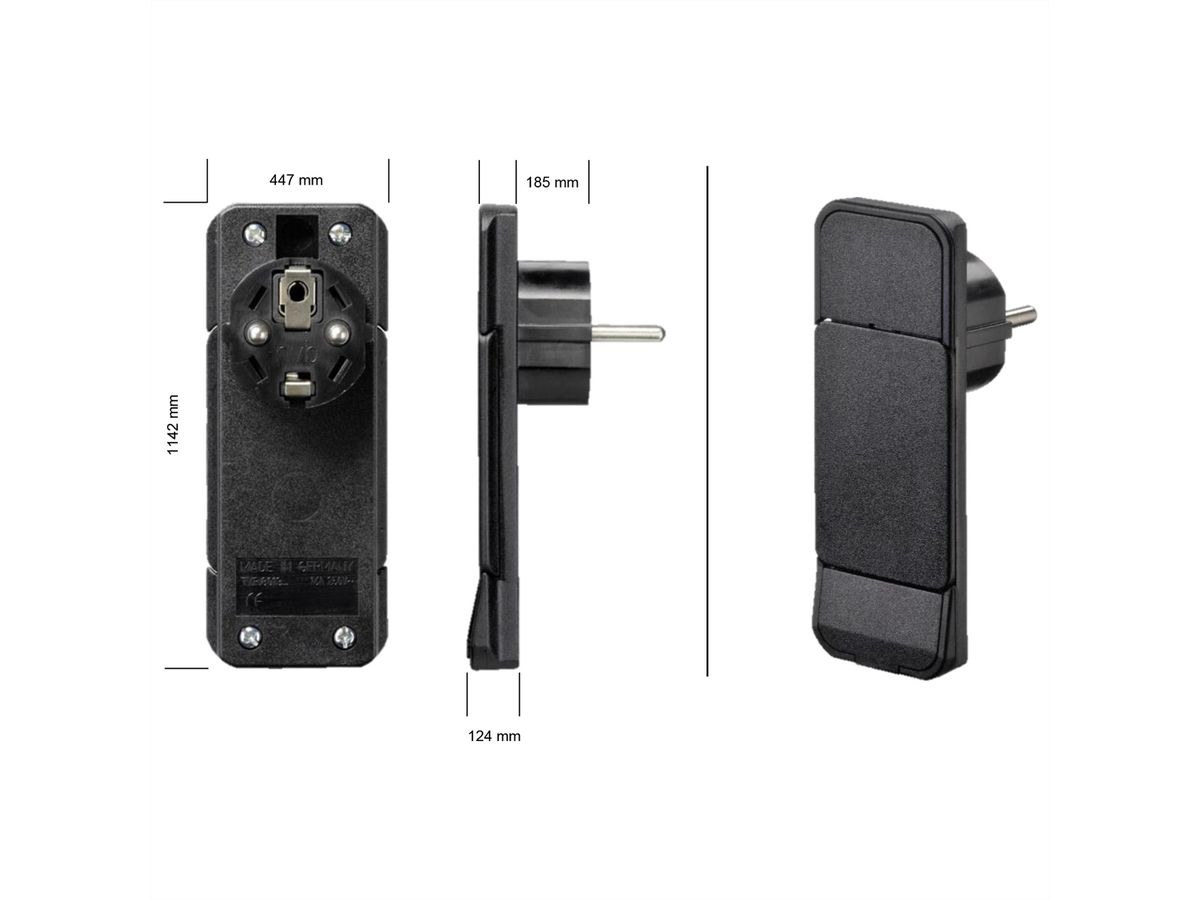 BACHMANN SMART PLUG Fiche de montage extra plate, noir