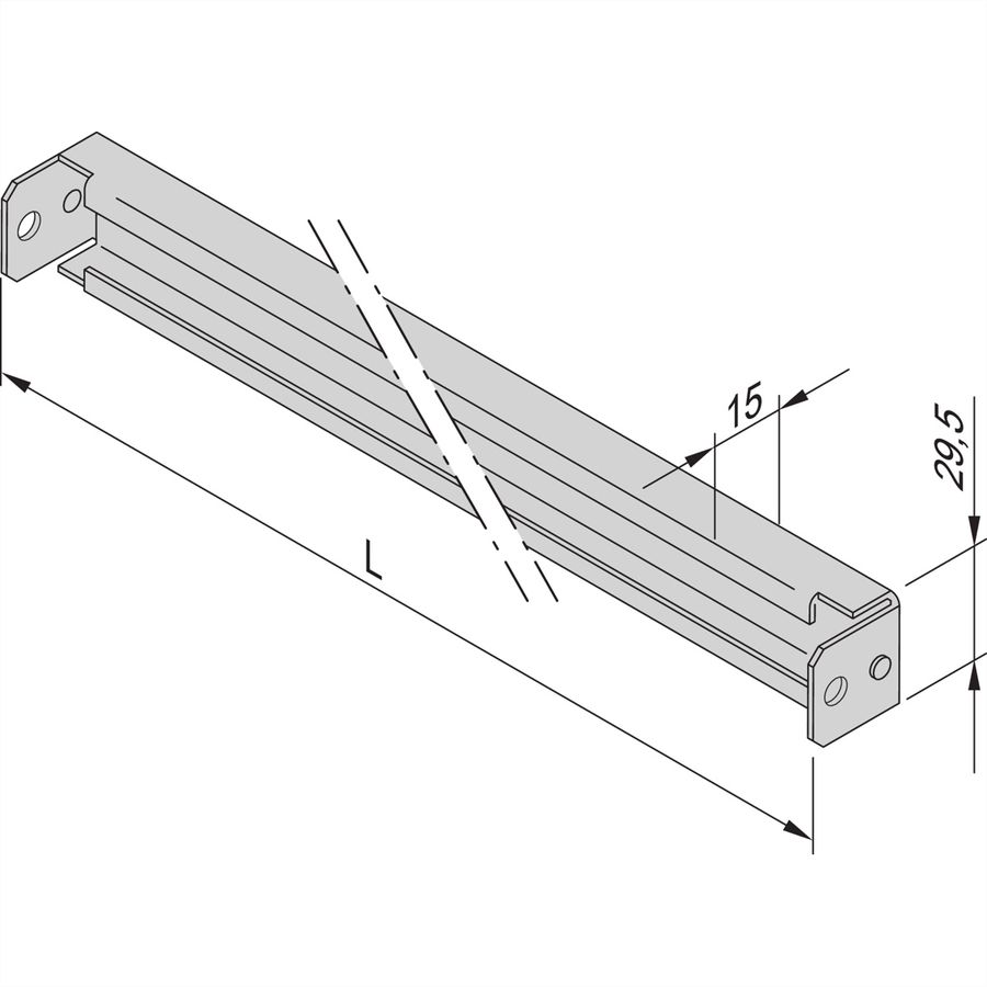 SCHROFF Varistar Rail en C pour largeur d'armoire 600W