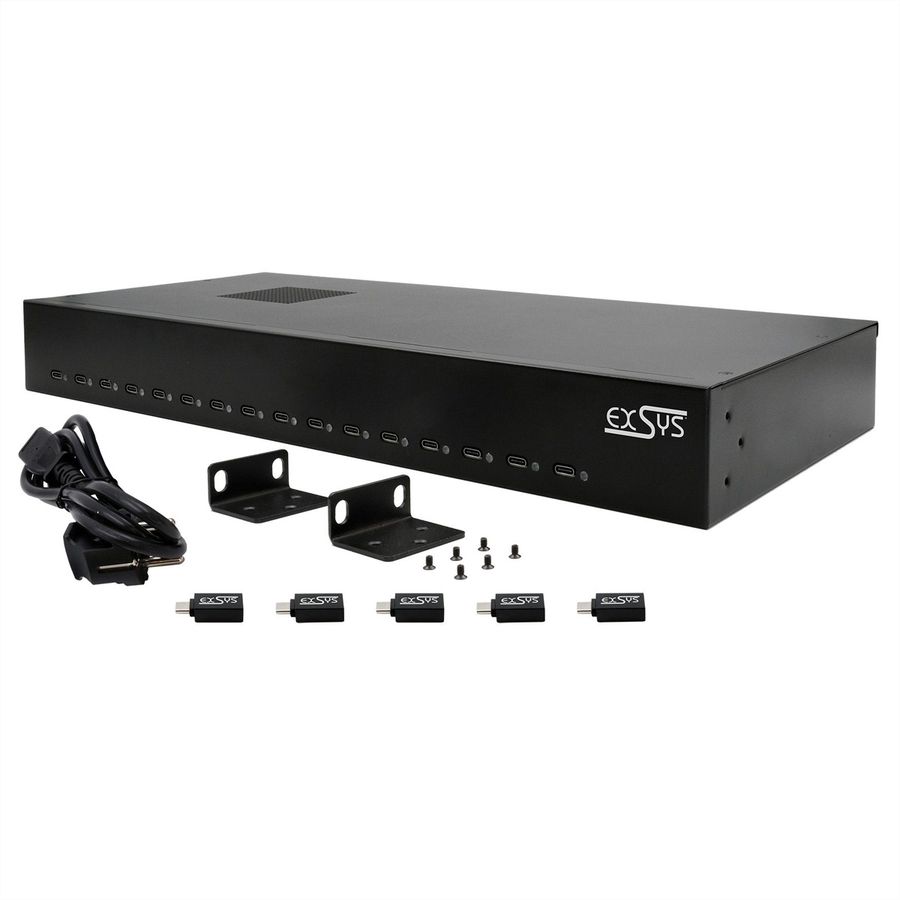 EXSYS EX-11016 Station de charge 16 ports USB-C haute puissance 480W