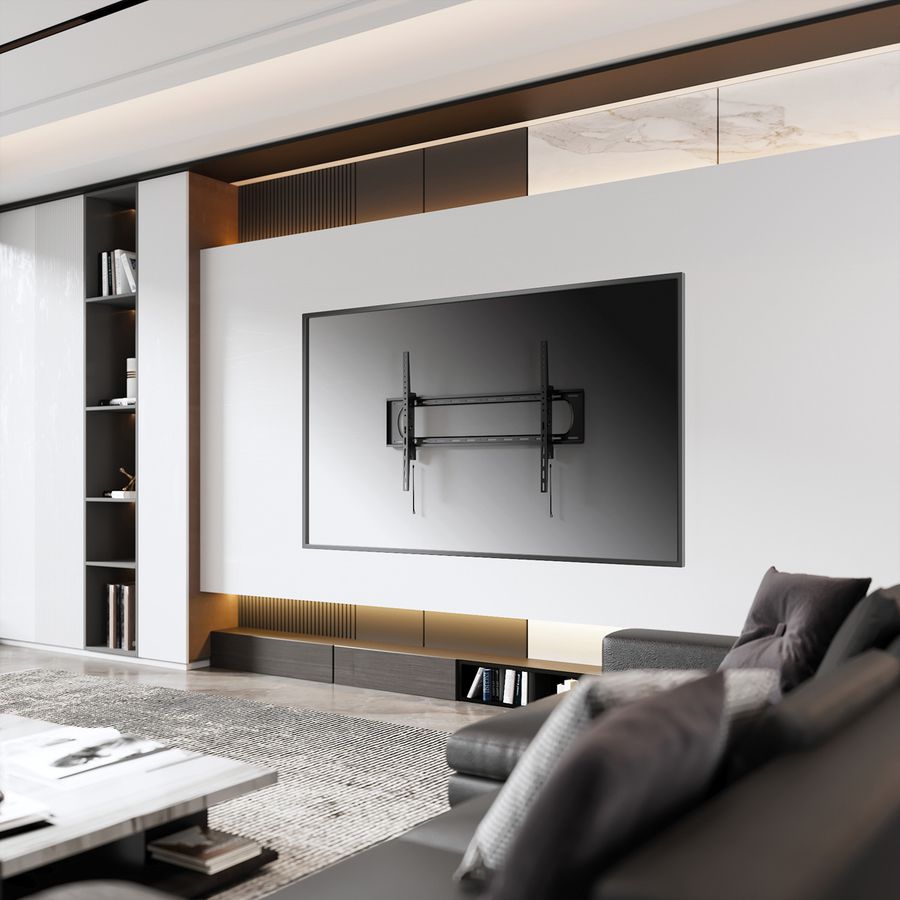 VALUE Support mural TV, distance murale de 80 mm, inclinable, <304,8cm/120", <120kg