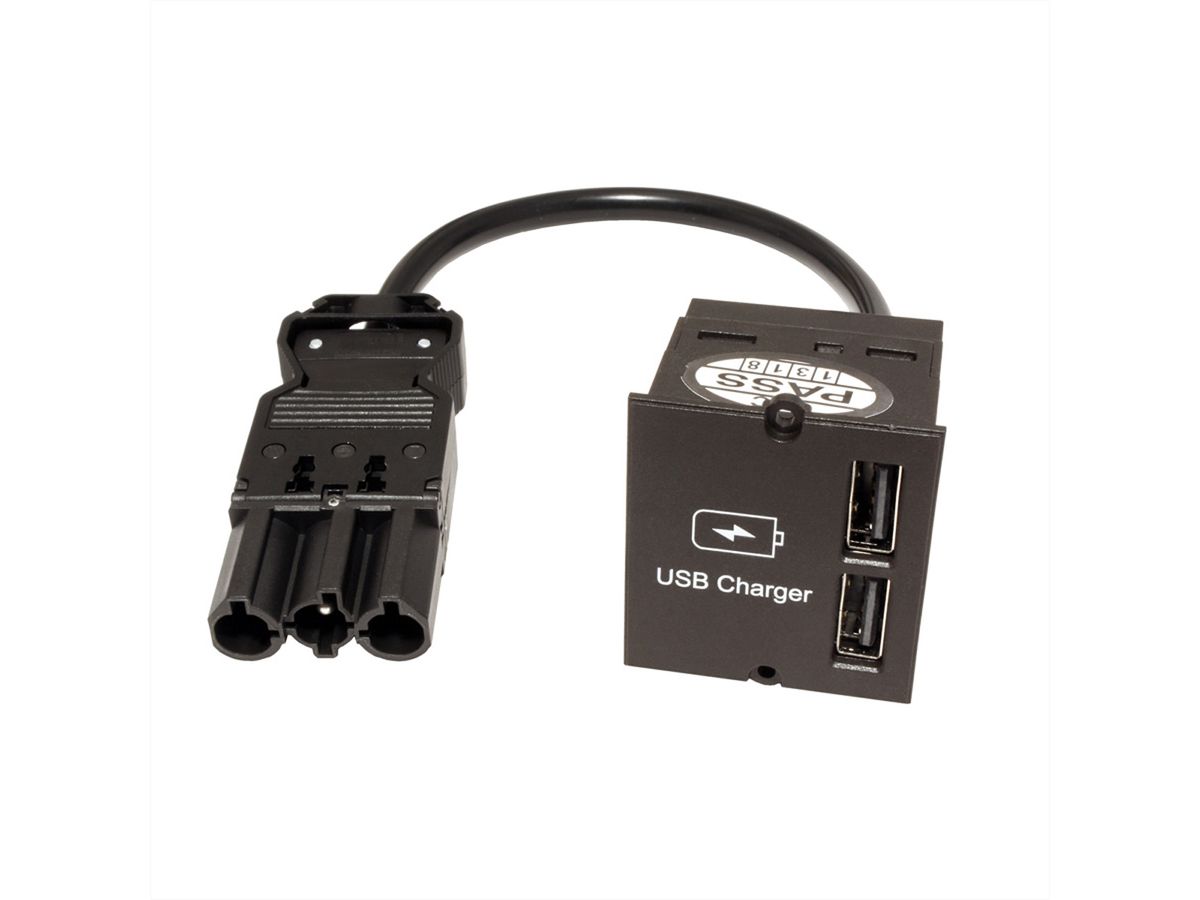 BACHMANN Module Custom USB Double-chargeur, noir, 0,2 m
