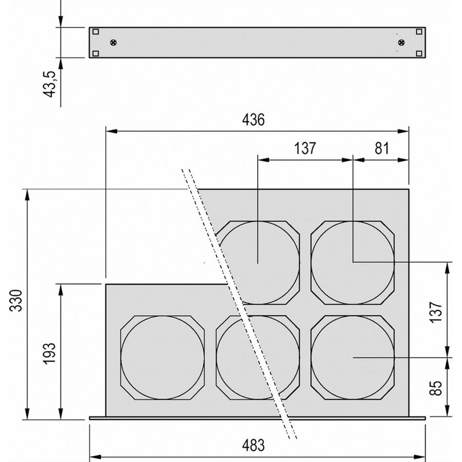 Unité de ventilation 19'' SCHROFF, 1 U, Contrôle et surveillance de la vitesse, 6 ventilateurs, 24 VDC