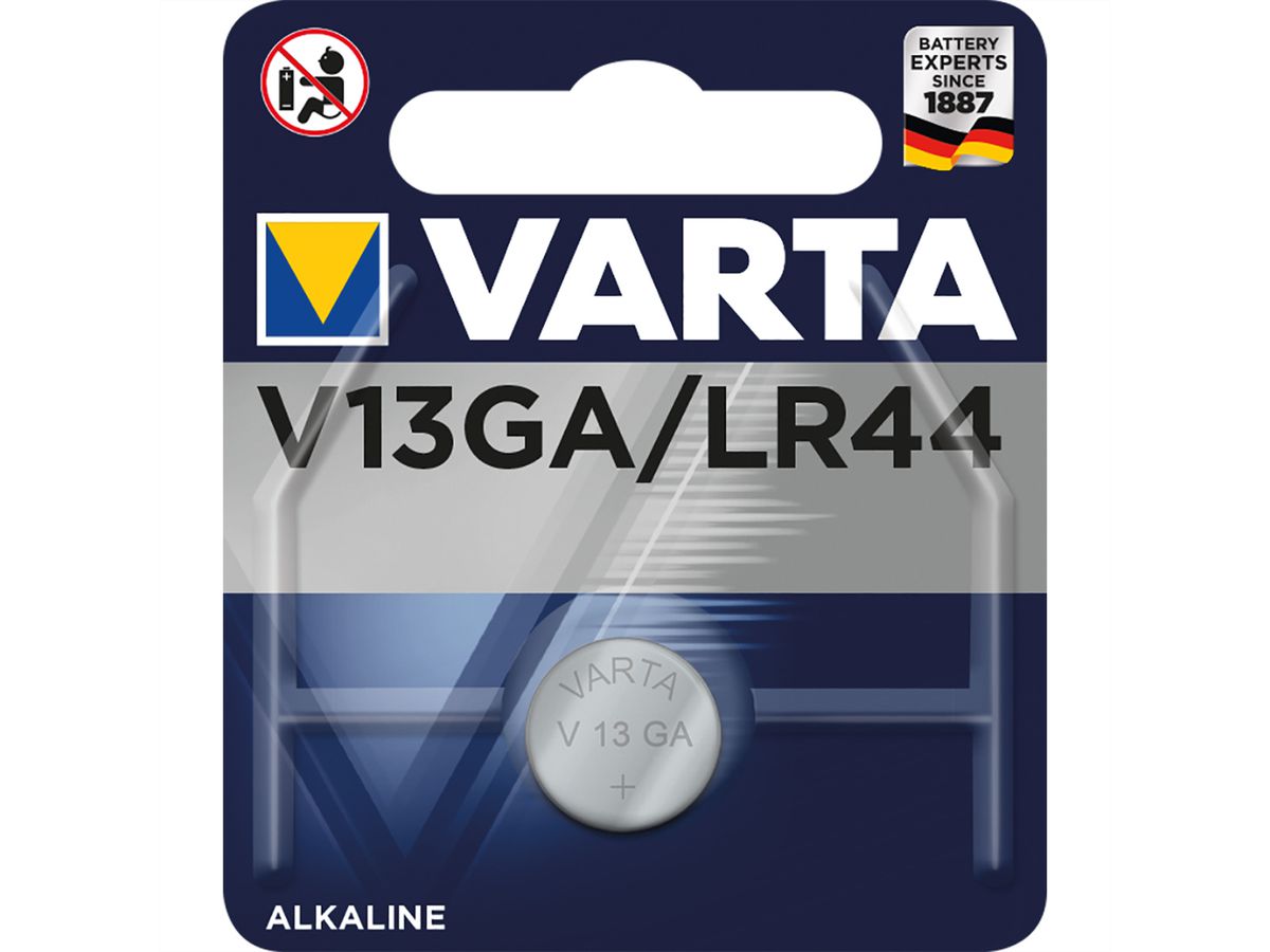 VARTA Alkaline Pile bouton LR44, V13GA 1,5V, 138mAh