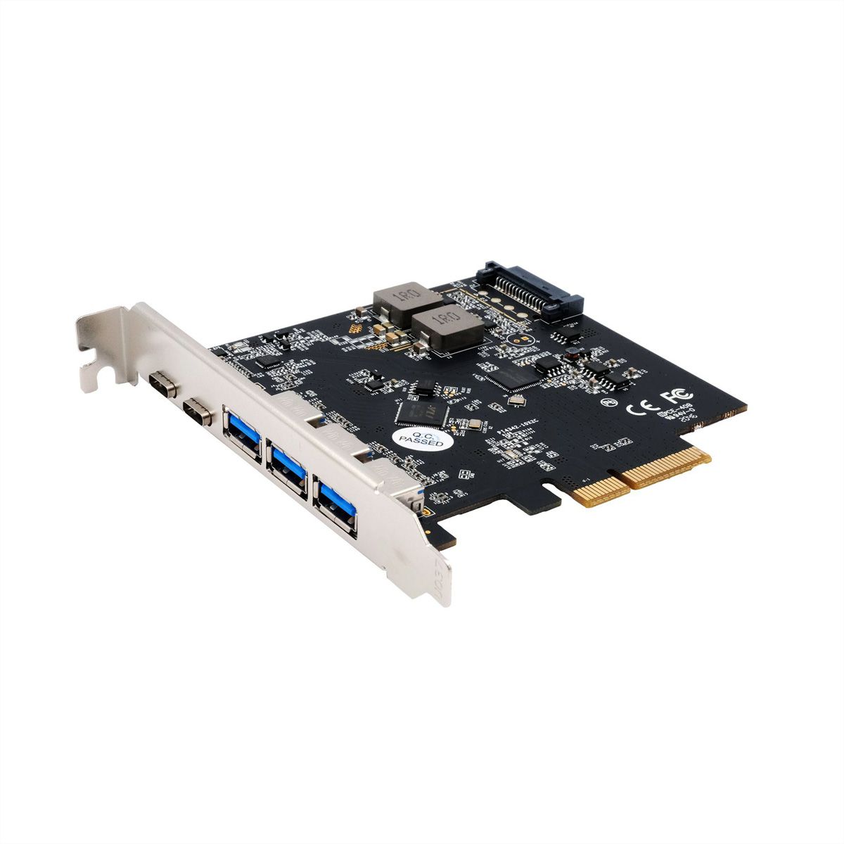 EXSYS EX-12006 Carte USB 3.2 Gen2 PCIe, 2 ports type C et 3 ports type A