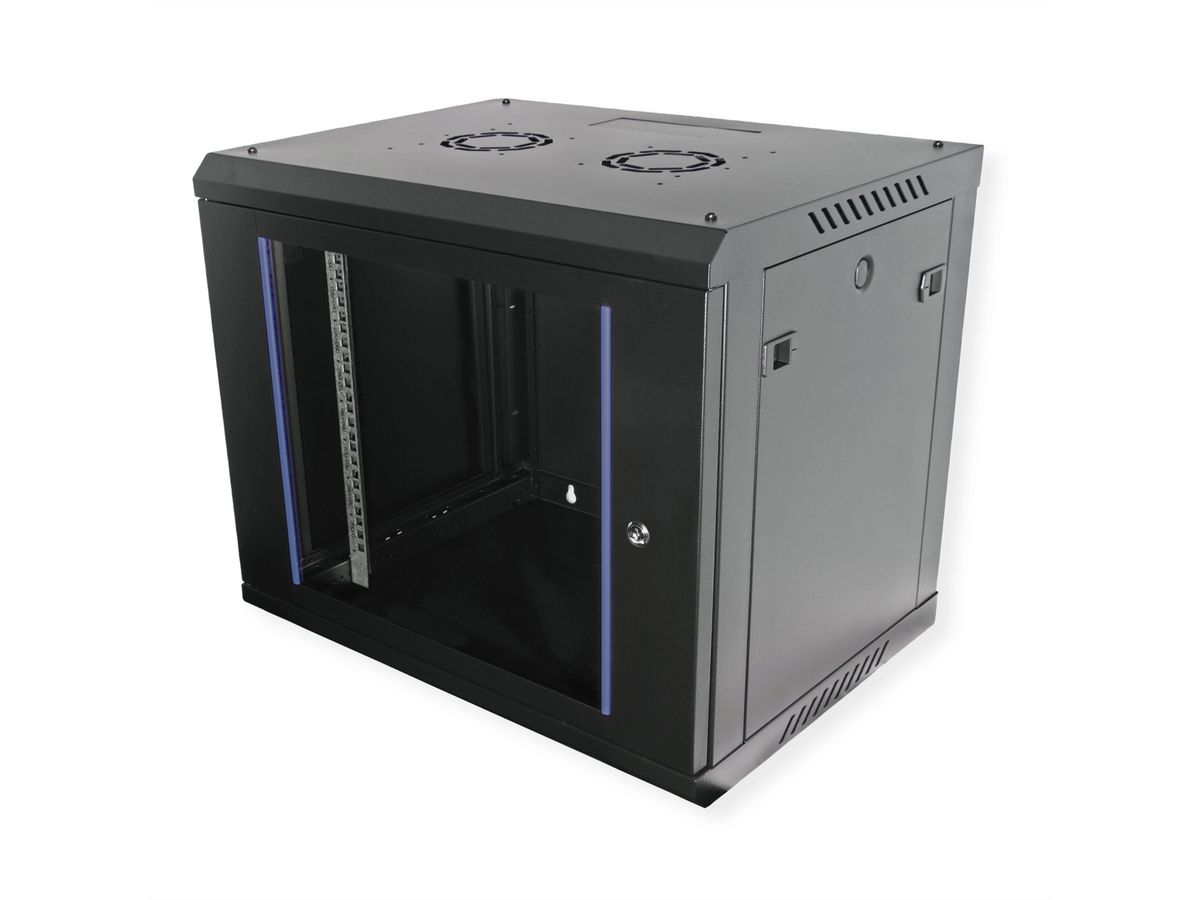 VALUE Boîtier mural 19 pouces 9U, 600 x 450 mm, noir, kit à assembler