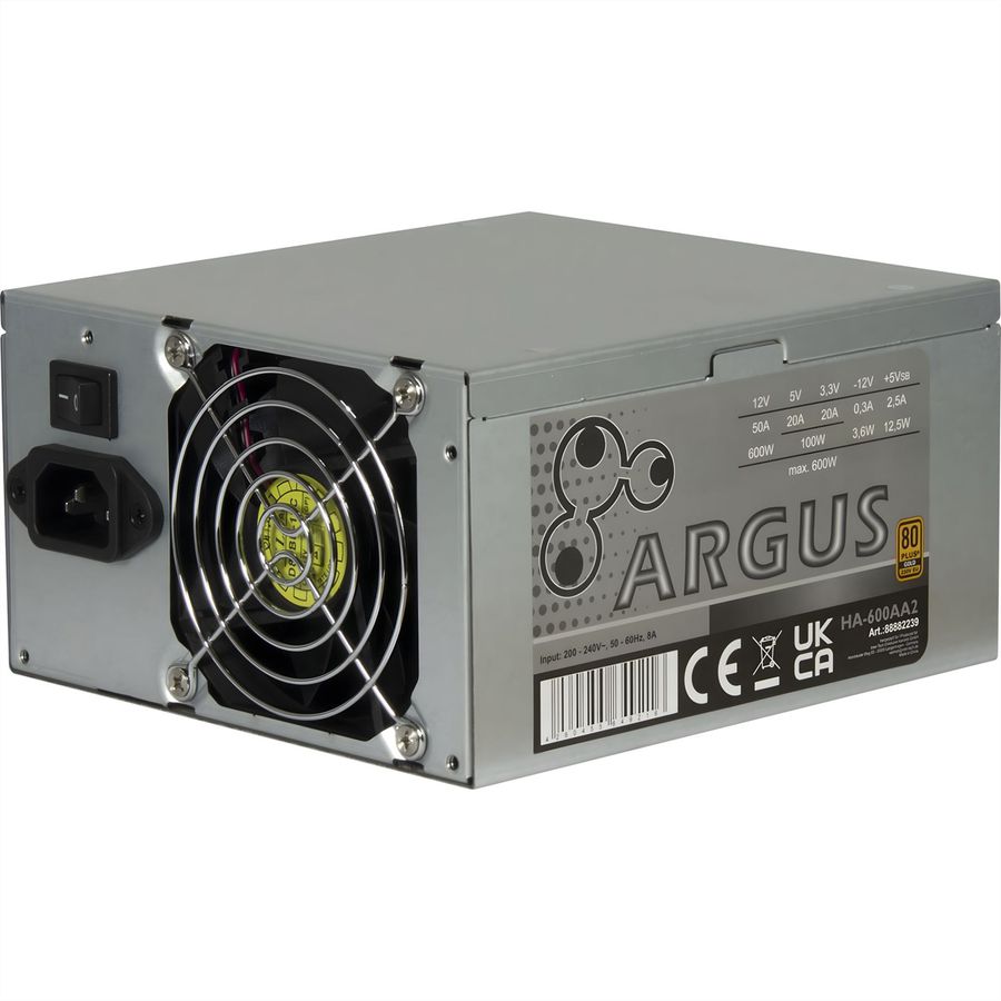 Bloc d'alimentation ATX 600 W avec ventilateur 80 mm, Solution compacte pour boîtier serveur 2U