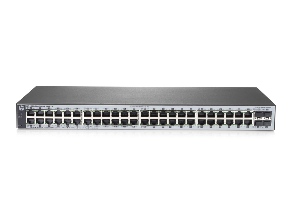 Hewlett Packard Enterprise 1820-48G Géré L2 Gigabit Ethernet (10/100/1000) 1U Gris