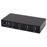 EXSYS EX-11234HMS-2 Hub 4 ports USB 3.2 Gen 1, Kit rail DIN et fixation murale, puce VIA VL817_Q7S