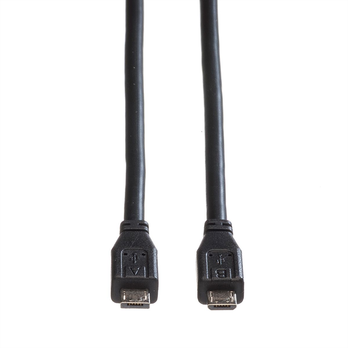 ROLINE Câble USB 2.0, Micro USB A mâle - Micro USB B mâle, 1,8m