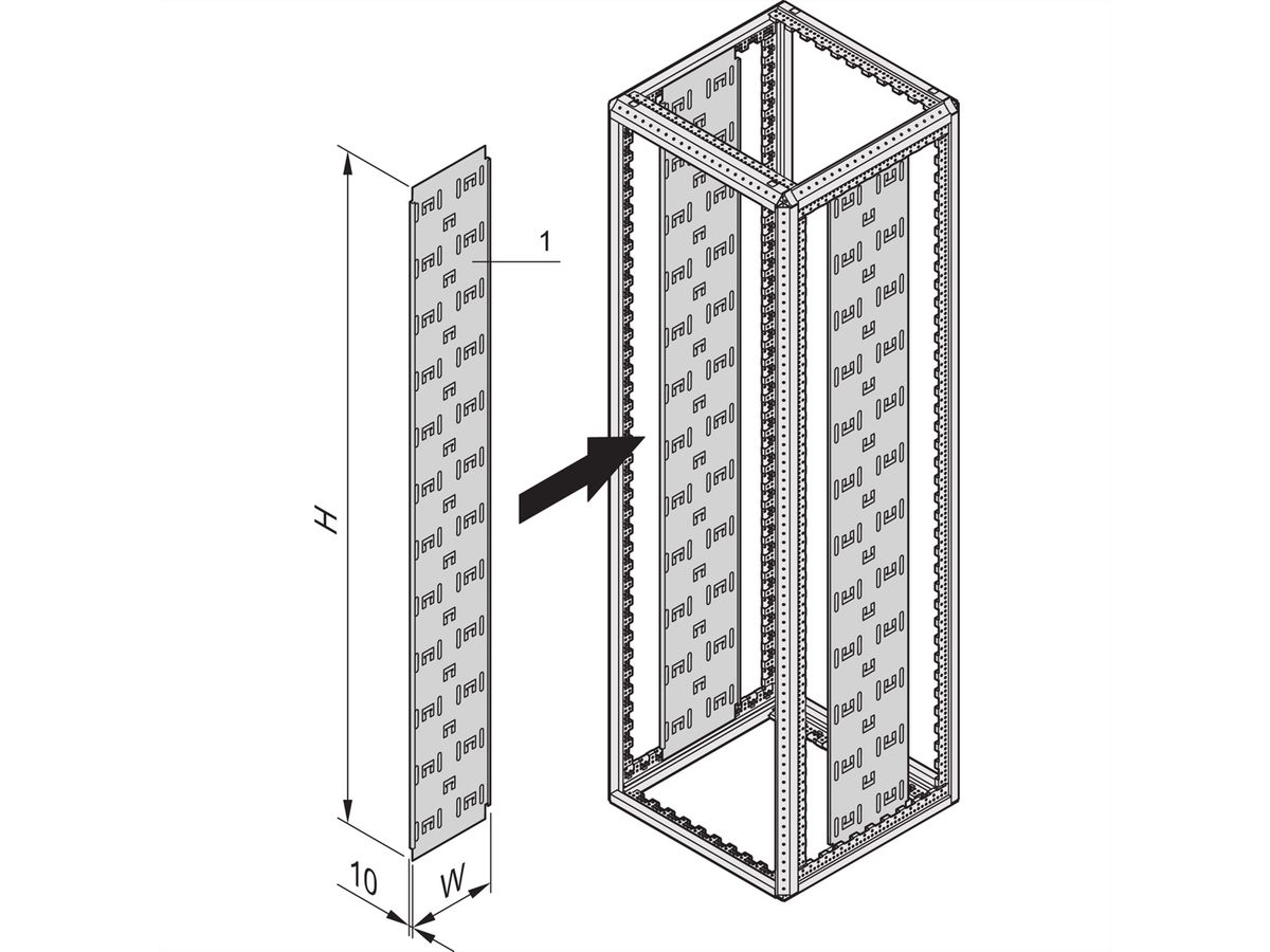 Panneau de câbles Varistar SCHROFF pour armoire de colocation, 604H 110W