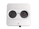 BACHMANN TWIST 2 1xUTE 1xUSB A/C 22W 2,0m AEH aspect inox carré, Mesure p.Sd.3m H05VV-F 3G4 CEE16A LAN