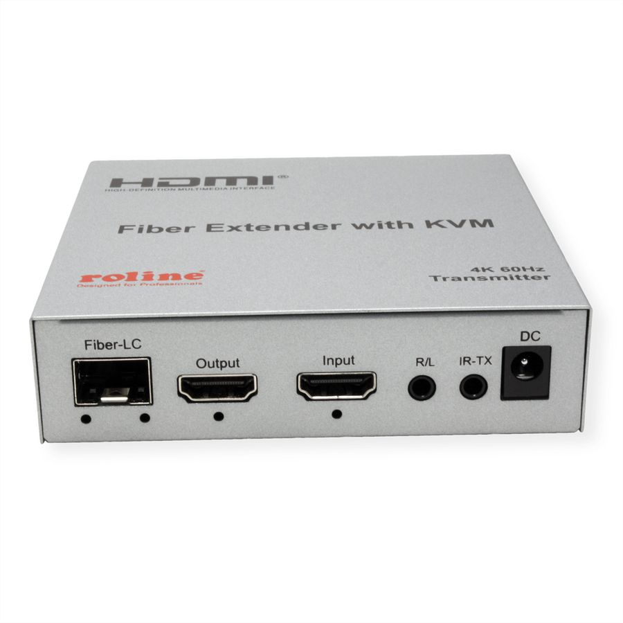 ROLINE Rallonge KVM via fibre optique, HDMI 4K, USB, 20 km