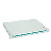 TELEGÄRTNER BASIS V Panneau fibre optique avec coupleurs & Pigtails , 24x LC Duplex, turquoise, OM3