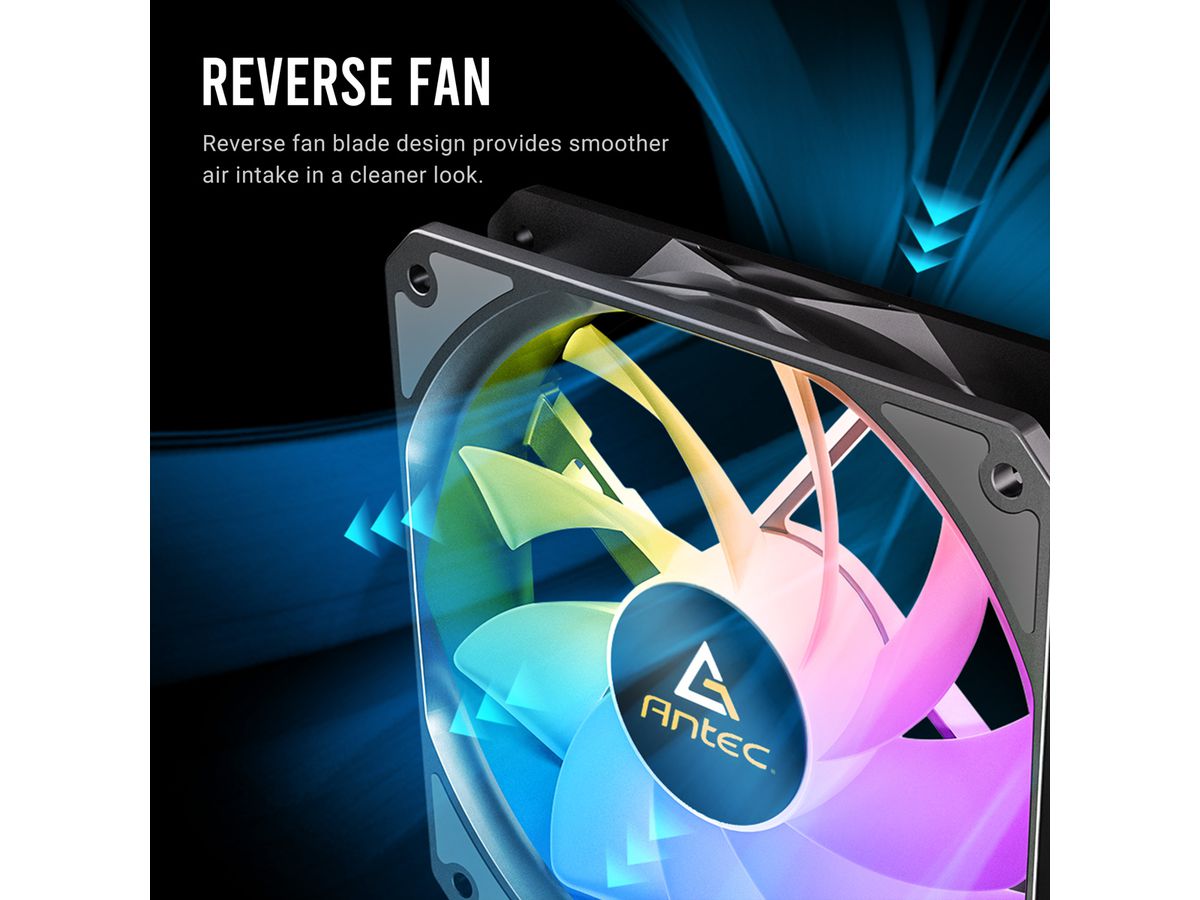 ANTEC P12R PWM ARGB REVERSE Ventilateur de boîtier PC, noir