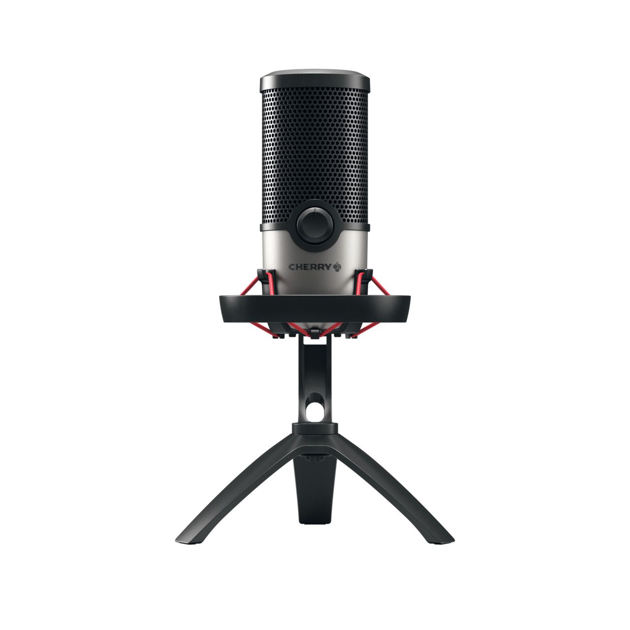 CHERRY UM 6.0 ADVANCED Microphone USB avec Shock Mount pour le streaming et le bureau, noir