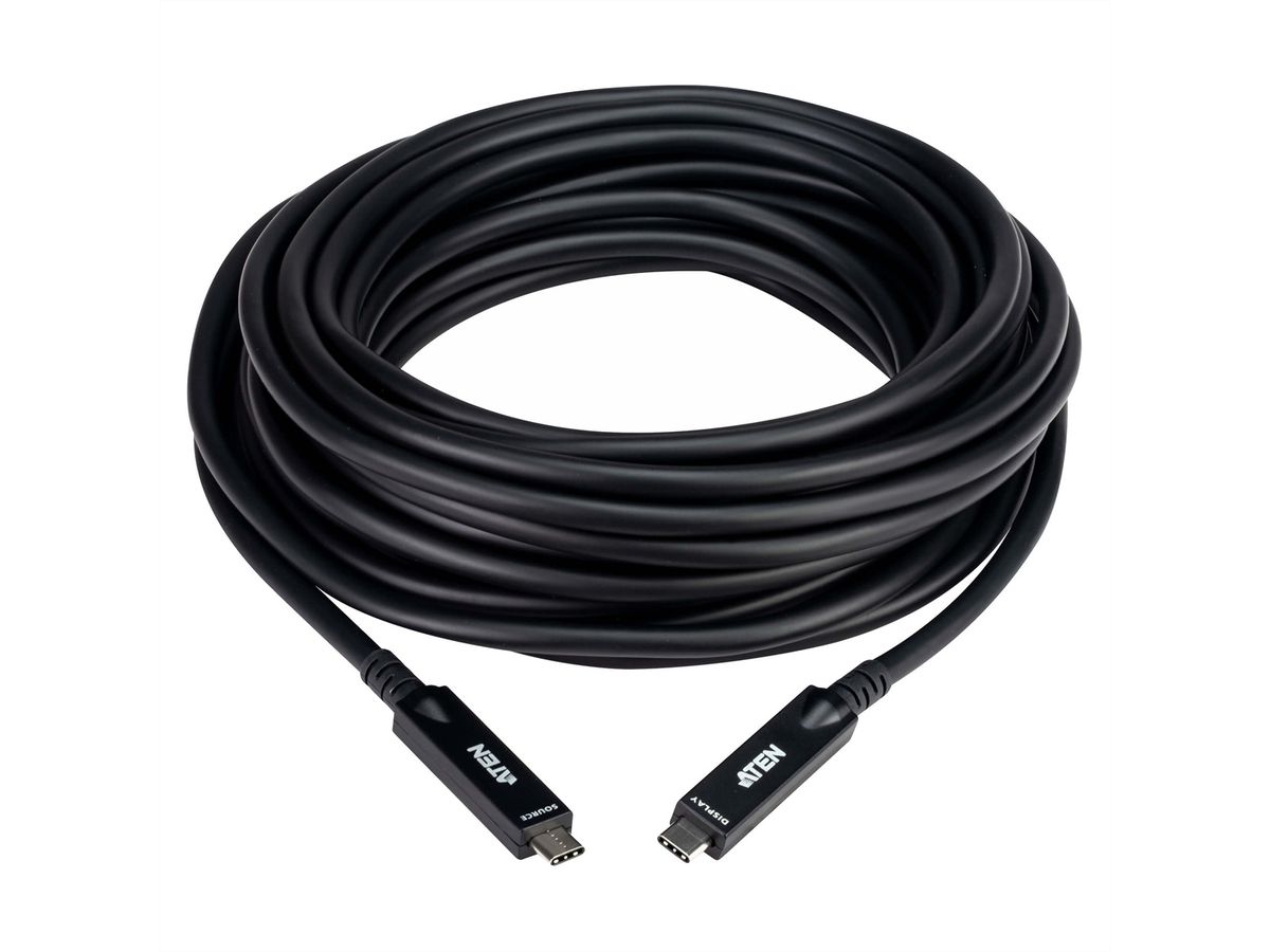 ATEN UE3410F Câble optique actif USB-C Ultra HD, noir, 10 m